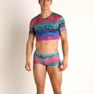 Timoteo Safari Jockstrap Swim Trunk / Crop Top Set